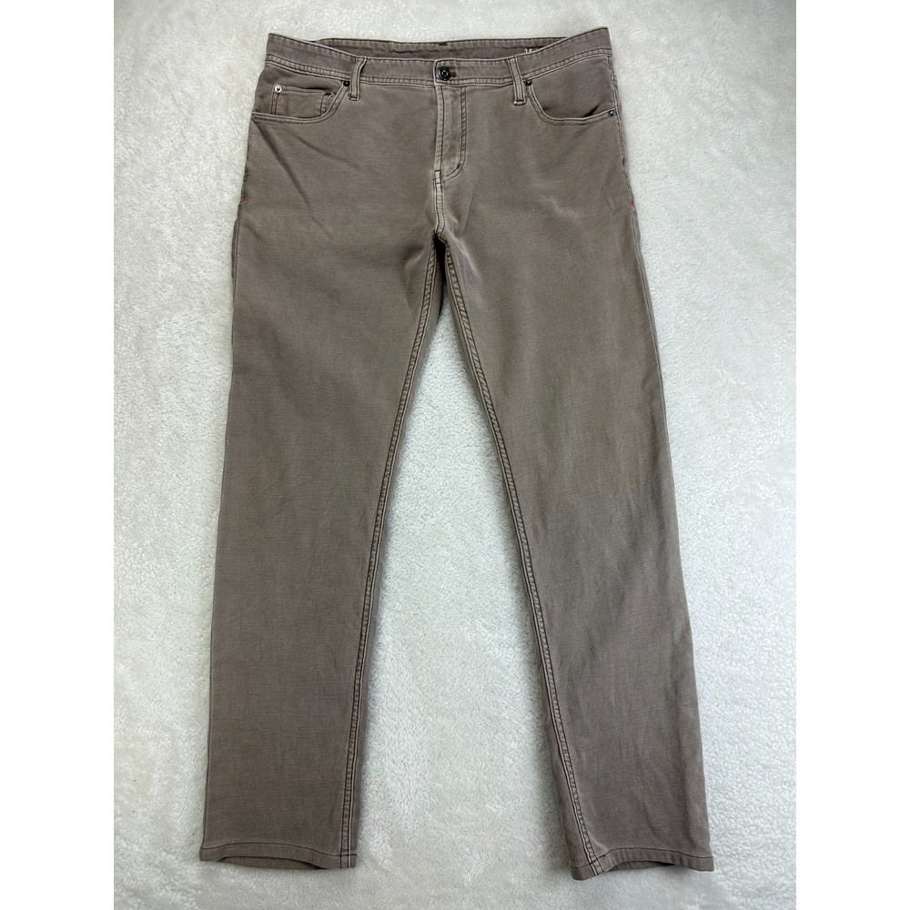 The Normal Brand Pants Mens 36 Brown Normal Slim Stretch Flat Front Mid Rise